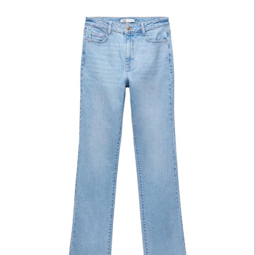 ZARA HI RISE WOMEN’S STRIGHT LEG DENIM JEANS LIGHT BLUE SIZE4 7147/225/406